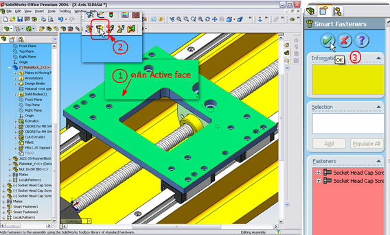 solidworks ใส่สกรู งาน Assembly