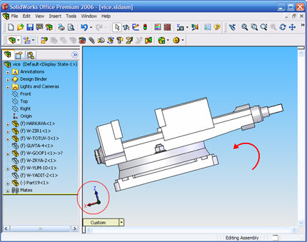 การปรับองศา Views Rotation ในการทำงานของ SolidWorks