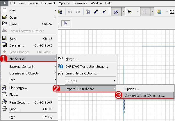 การนำเข้าโมเดล 3 มิติ ใน ArchiCAD