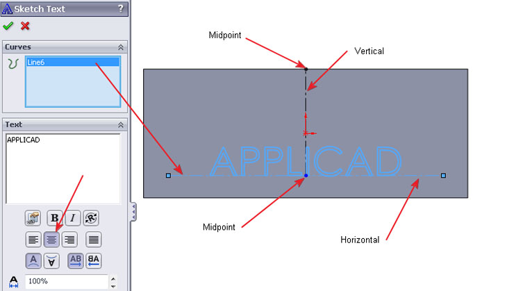 การจัด Text sketch ให้อยู่ตำแหน่งที่ต้องการ