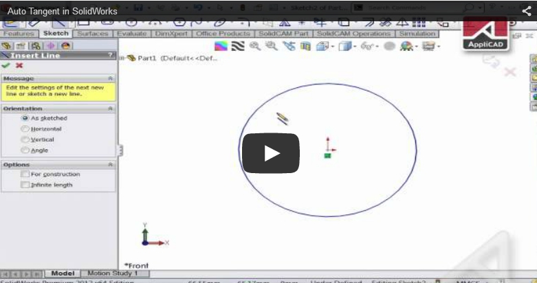 Auto Tangent in SolidWorks