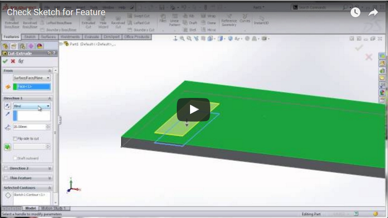 Check Sketch for Feature in SolidWorks