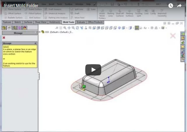 การ Insert Mold Folder เมื่อชิ้นงานออกแบบไม่ Run Automatic