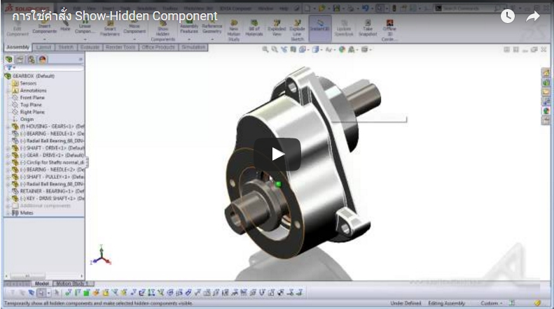 การใช้คำสั่ง Show-Hidden Component ใน SolidWorks