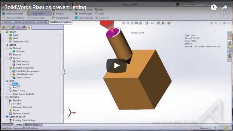 SolidWorks Plastics prevent jetting