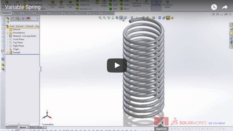 Variable Spring in SolidWorks