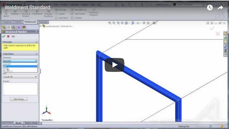 การดาวน์โหลด Weldment Standard มาใช้งาน ใน SolidWorks