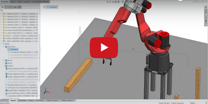 ออกแบบการทำงานของหุ่นยนต์ด้วย SolidWorks Motion