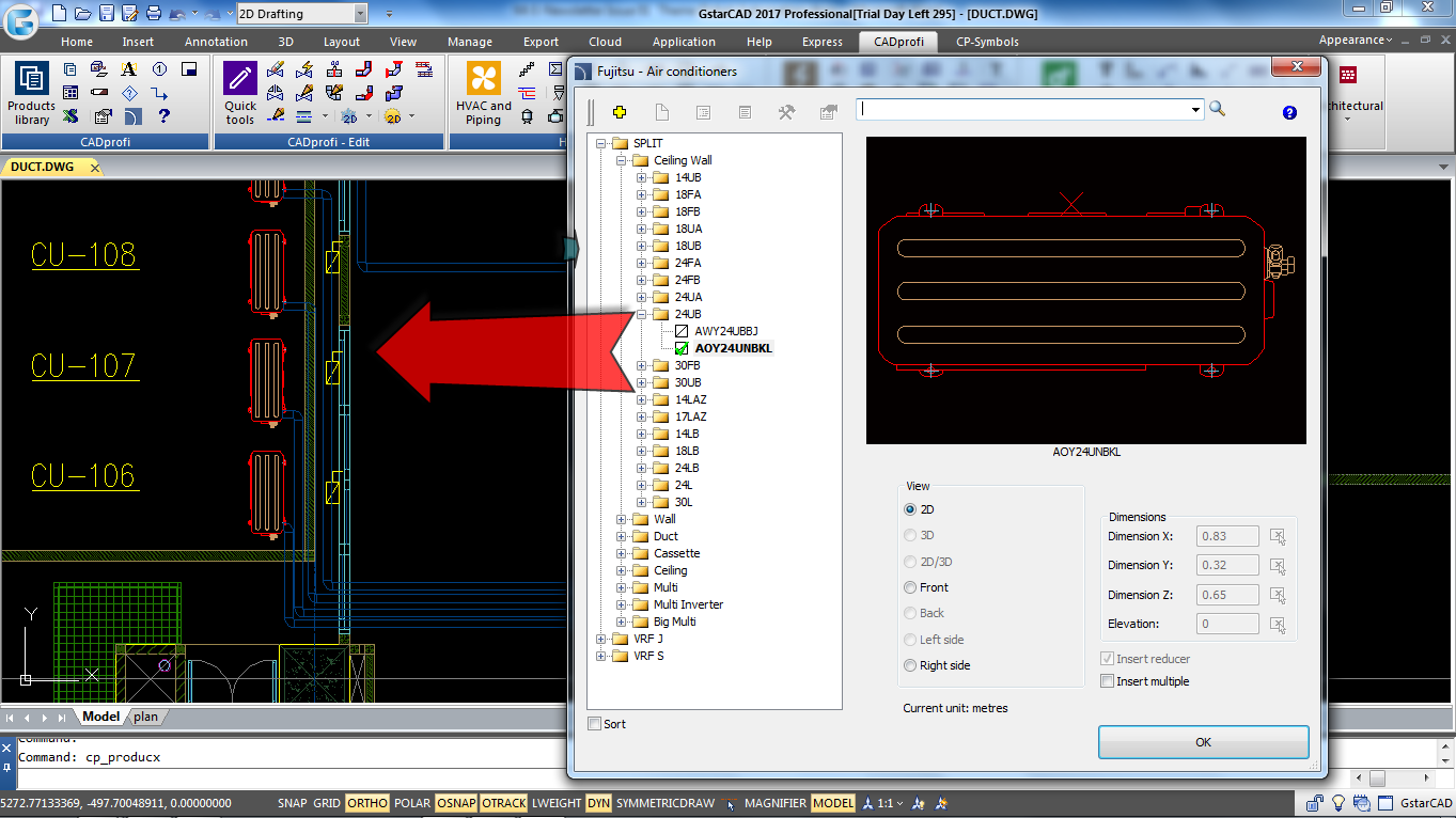 CADProfi เขียนแบบ ระบบปรับอากาศ ภายในอาคารด้วยเครื่องมือ HVAC