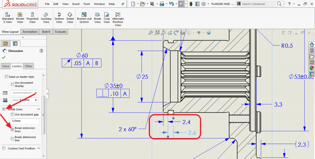Break Extension Line