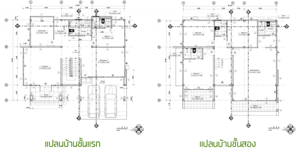 บ้านพักอาศัย 2 ชั้น (ArchiCAD-APPBIM-T003) ขนาด 300 ตารางเมตร