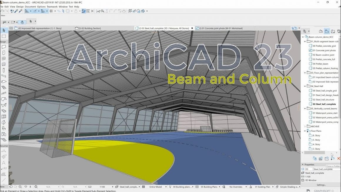 รีวิวใช้งาน Beam and Column แบบใหม่ใน ArchiCAD 23