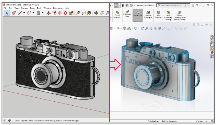 Sketchup to SOLDIWORKS