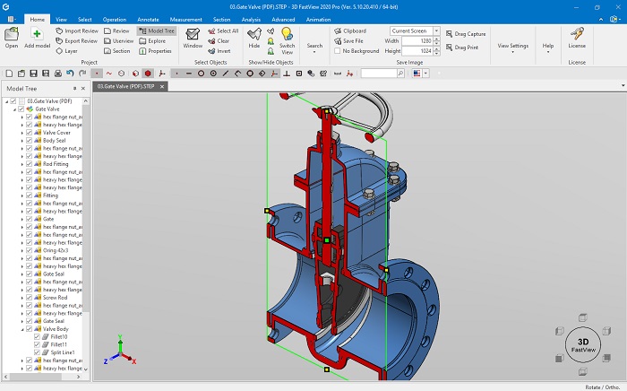 การตัด Section ใน 3D Fastview