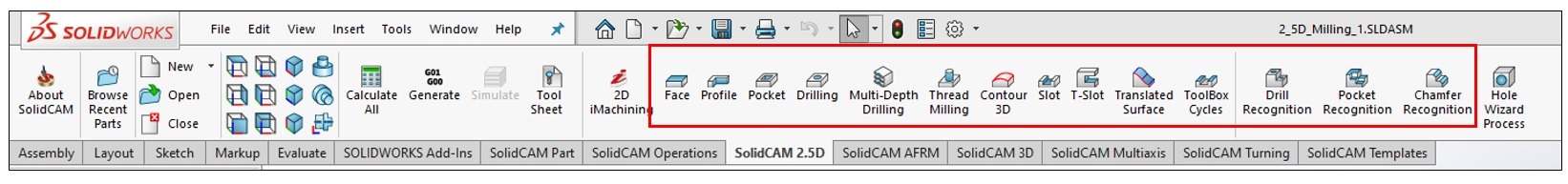 SolidCAM 2.5D 