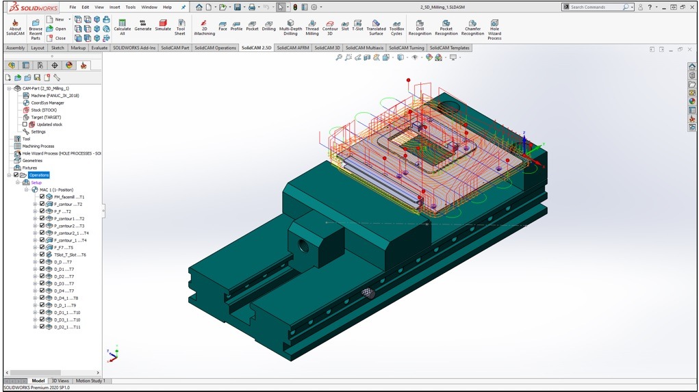 SolidCAM 2.5D Milling ร่วมกับ Model 3D