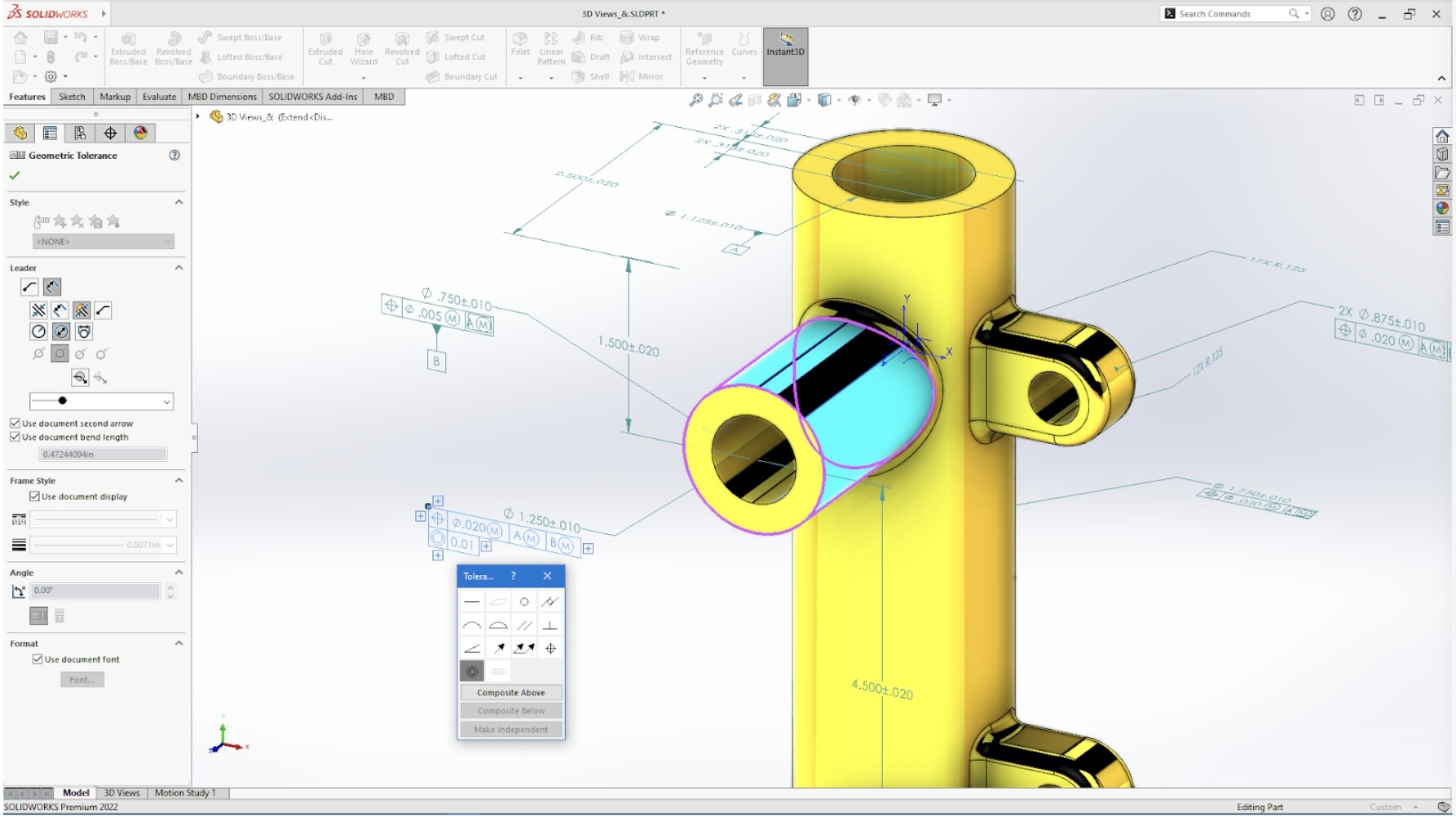 SOLIDWORKS 2022 - More Efficient Geometric Dimensioning and Tolerancing