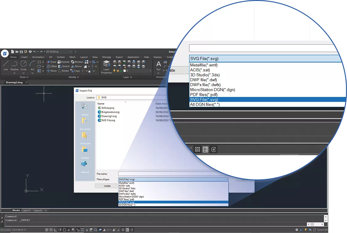 GstarCAD 2023 SVG-Import GstarCAD 2023 SVG-Import